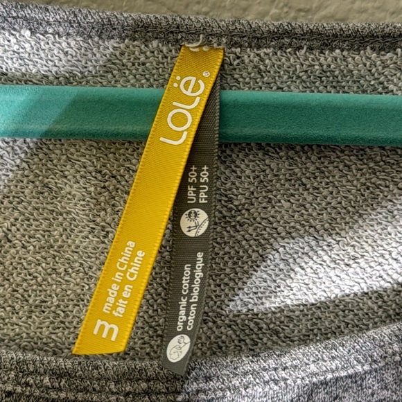 Lole Calm French Terry Sweatshirt Dress S Gray Wide Crewneck Organic Cotton - Picture 2 of 8